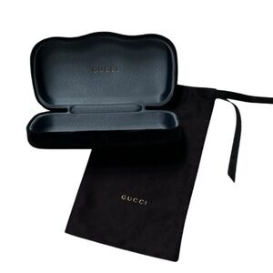 Gucci Black Crushed Velvet Sunglass Case & Pouch NWOT
